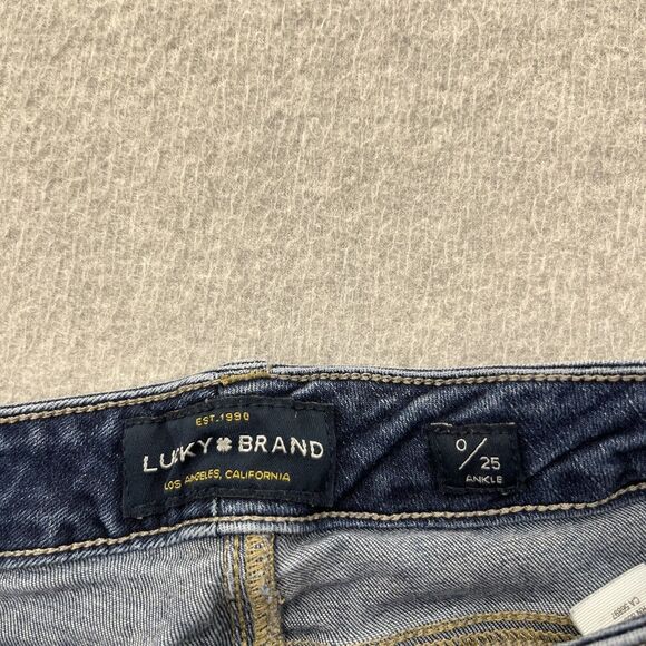 Lucky Brand Jeans Size 0/25 Ankle Lolita Skinny Stretch Denim Distressed - Picture 9 of 15